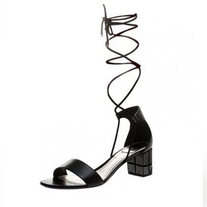 CHRISTIAN DIOR Rainbow Stellar Block Heel Lace-up Open-Toe Sandals